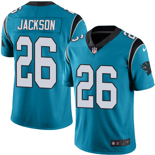 Nike Panthers #26 Donte Jackson Blue Men's Stitched NFL Limited Rush Jersey - Click Image to Close